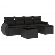 6-Delige Loungeset Met Kussens Poly Rattan Zwart