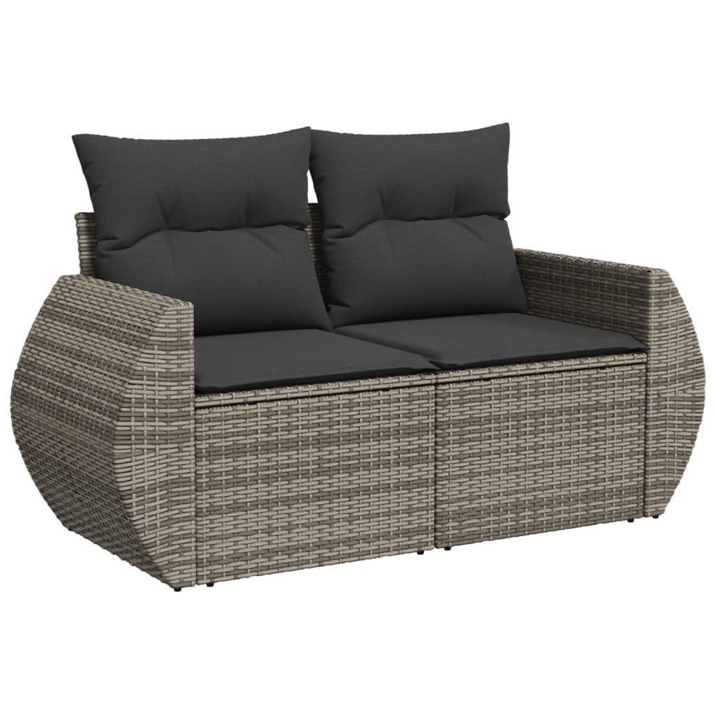 5-Delige Loungeset Met Kussens Poly Rattan Grijs