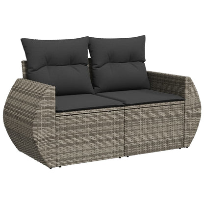 5-Delige Loungeset Met Kussens Poly Rattan Grijs