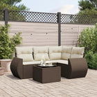 Loungeset 5-delig poly rattan bruin