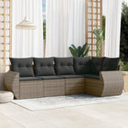 5-Delige Loungeset Met Kussens Poly Rattan Grijs