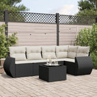 6-Delige Loungeset Met Kussens Poly Rattan Zwart