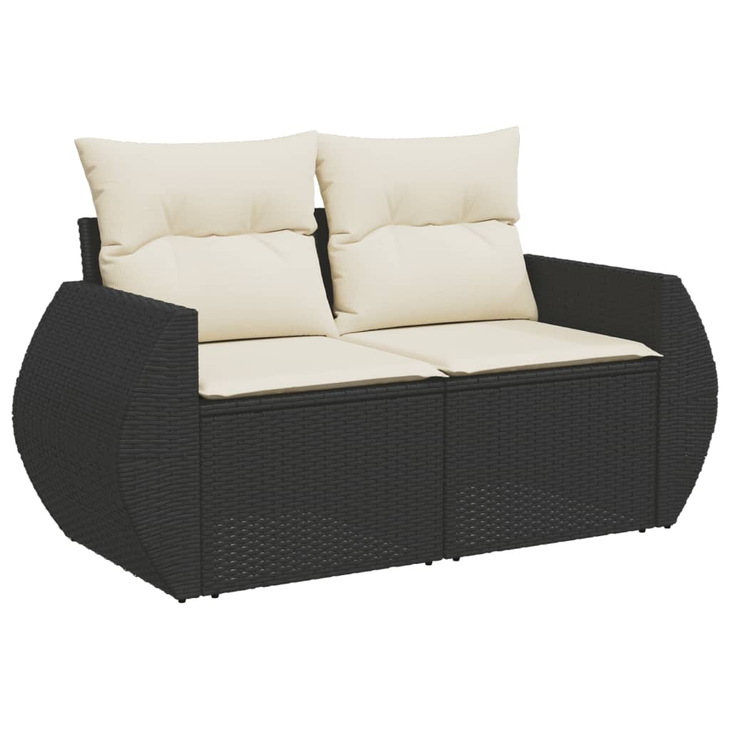 5-Delige Loungeset Met Kussens Poly Rattan Zwart