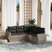 Loungeset 5-delig poly rattan lichtgrijs