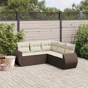 Loungeset 5-delig poly rattan bruin