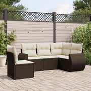 Loungeset 5-delig poly rattan bruin
