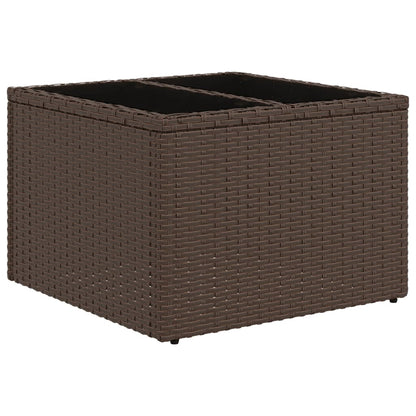 6-delige tuinbankset met kussens, bruin polyrotan