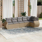 Loungeset 6-delig poly rattan beige