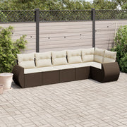 Loungeset 6-delig poly rattan bruin