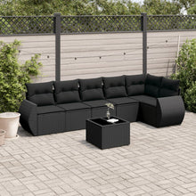 7-Delige Loungeset Met Kussens Poly Rattan Zwart