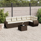 Loungeset 7-delig poly rattan bruin