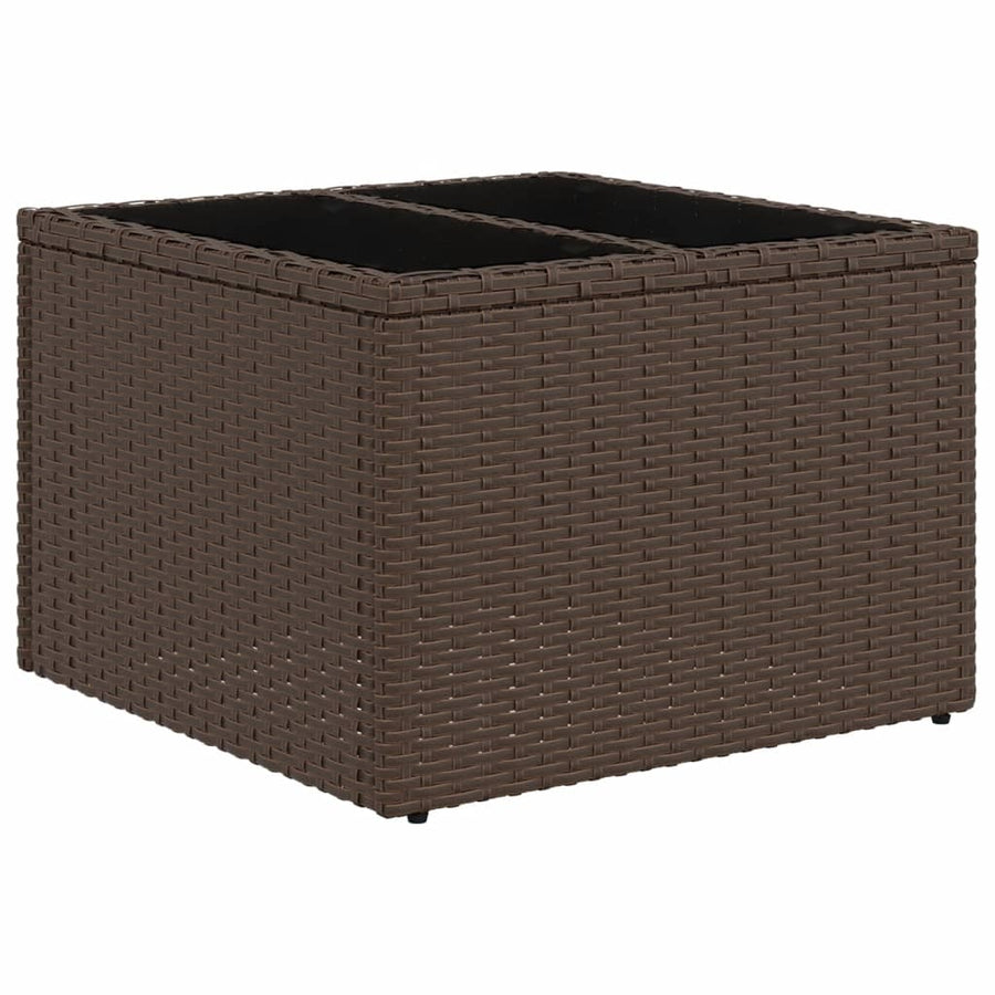 7-delige tuinbankset met kussens, bruin polyrotan