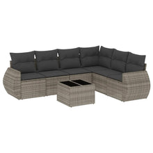 7-Delige Loungeset Met Kussens Poly Rattan Grijs