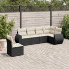 6-Delige Loungeset Met Kussens Poly Rattan Zwart