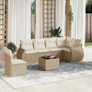 Loungeset 7-delig poly rattan beige
