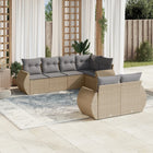 Loungeset 7-delig poly rattan beige