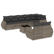 9-Delige Loungeset Met Kussens Poly Rattan Grijs