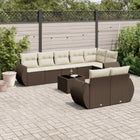 Loungeset 9-delig poly rattan bruin