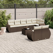 Loungeset 9-delig poly rattan bruin