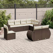 Loungeset 8-delig poly rattan bruin