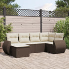 Loungeset poly rattan 6-delig bruin