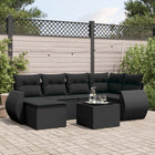 Loungeset 7-delig poly rattan zwart