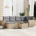 Loungeset 7-delig poly rattan beige