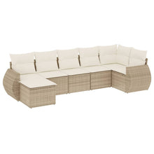 7-Delige Loungeset Met Kussens Poly Rattan Beige