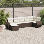 Loungeset 7-delig poly rattan bruin