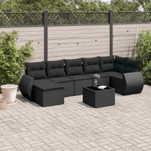 8-Delige Loungeset Met Kussens Poly Rattan Zwart