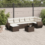 Loungeset 8-delig poly rattan bruin