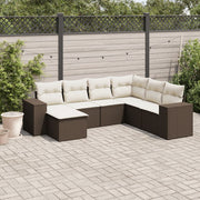 Loungeset 7-delig poly rattan bruin