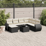 Loungeset 8-delig poly rattan zwart