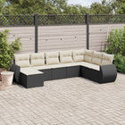 Loungeset 8-delig poly rattan zwart