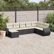 Loungeset 8-delig poly rattan zwart
