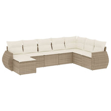 8-Delige Loungeset Met Kussens Poly Rattan Beige