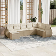 Loungeset 8-delig poly rattan beige