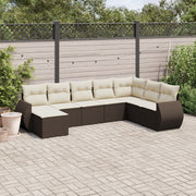 Loungeset 8-delig poly rattan bruin