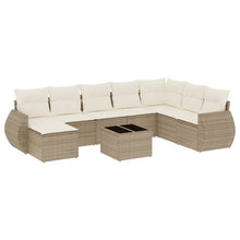 9-Delige Loungeset Met Kussens Poly Rattan Beige