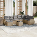 Loungeset 9-delig poly rattan beige