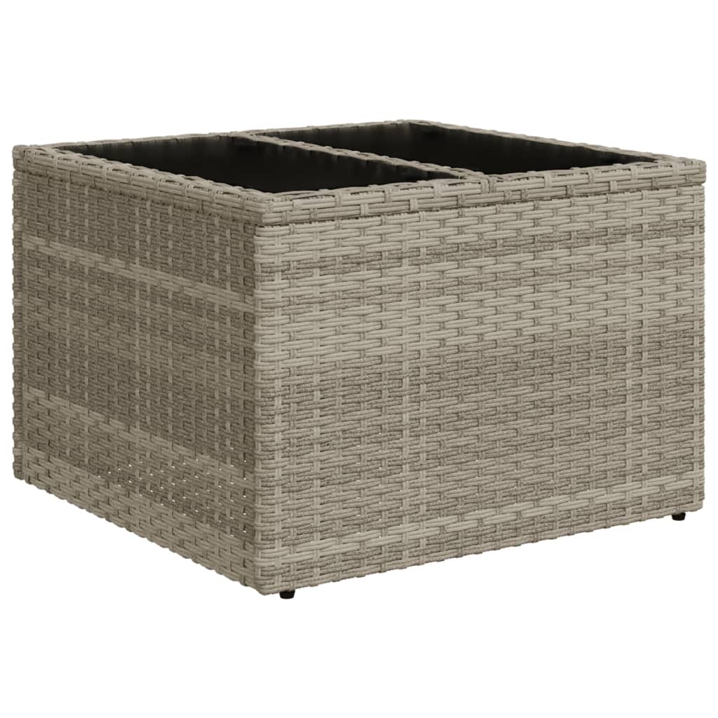 9-delige Loungeset met kussens poly rattan lichtgrijs