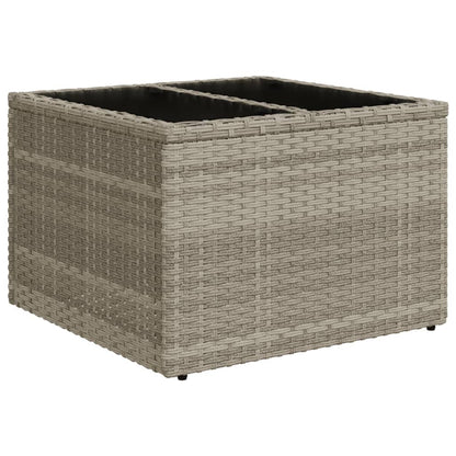 9-delige Loungeset met kussens poly rattan lichtgrijs
