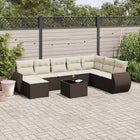 Loungeset 9-delig poly rattan bruin