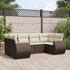 Loungeset poly rattan bruin 6-delig