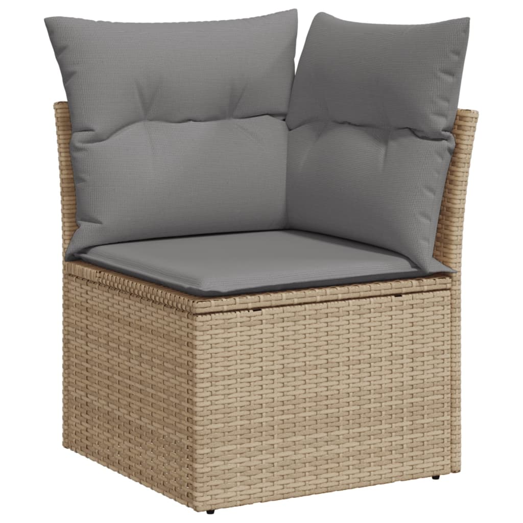 7-Delige Loungeset Met Kussens Poly Rattan Beige