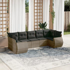 7-piece Lounge Set with Cushions poly rattan grey