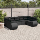 Loungeset 9-delig poly rattan zwart