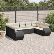 Loungeset 9-delig poly rattan zwart