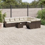 Loungeset 10-delig poly rattan bruin