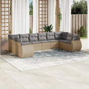 Loungeset 10-delig poly rattan beige